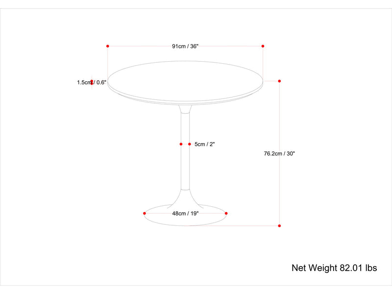 Osborne - Round Dining Table - White / Copper