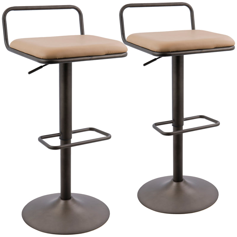 Beta - Industrial Barstool (Set of 2) - Camel