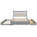 Storage Platform Bed, With 2 Big Drawers, Trundle, One Set Of Sockets & USB Ports