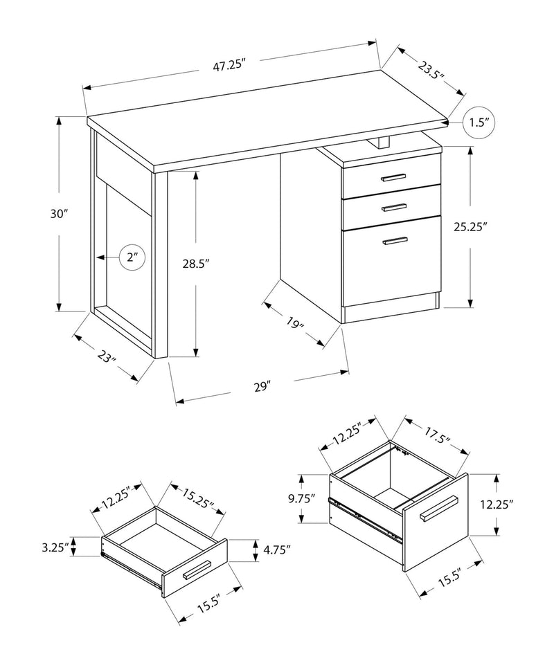 Computer Desk For Home Office Laptop, Left, Right Set - Up, Storage Drawers