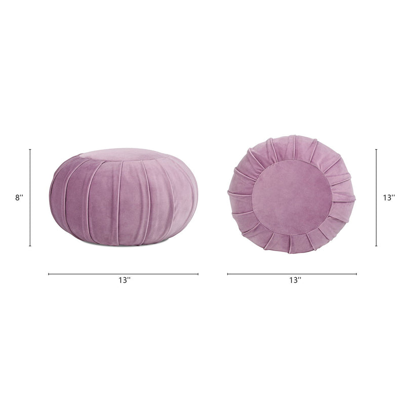 Pouffe Round Pleated Accent Throw Pillow - Lavender