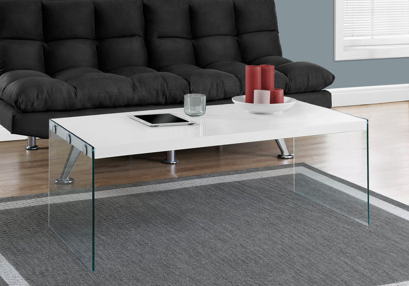 Coffee Table Rectangular For Living Room Clear Tempered Glass