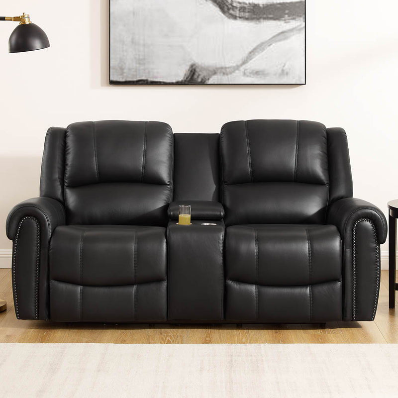 Marco - Power Zero Gravity Reclining Loveseat With Console - Black