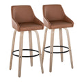 Hannah - Transitional Fixed Height Barstool With Swivel With Round Footrest (Set of 2)