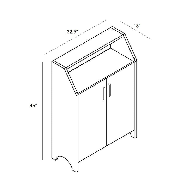 Modern Shoe / Storage Cabinet Two Door With 4 Shelves