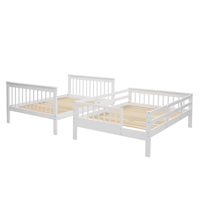 Stairway Full-Over-Full Bunk Bed with Storage and Guard Rail for Bedroom, Dorm, White color(OLD SKU :LP001110AAK)