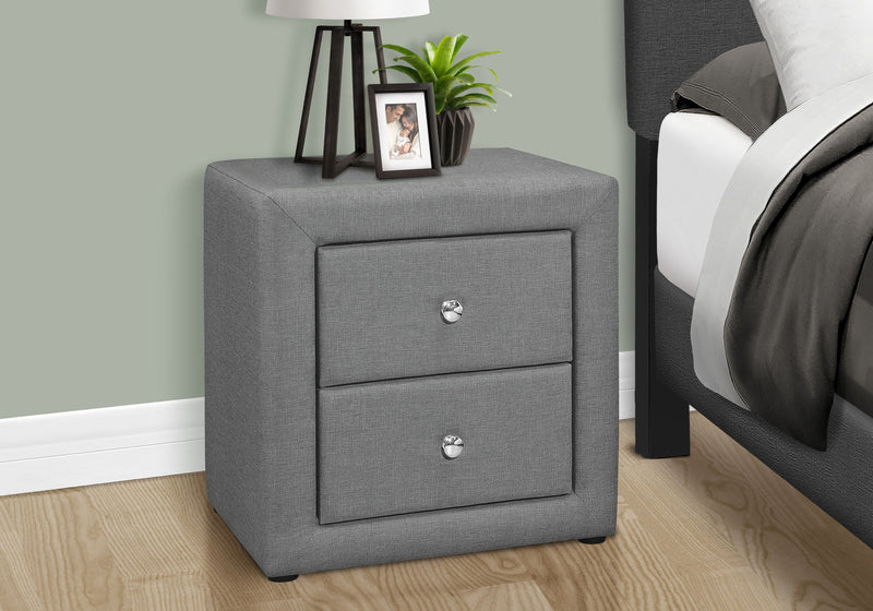 Nightstand, Storage Drawer Versatile Use, Upholstered, Transitional