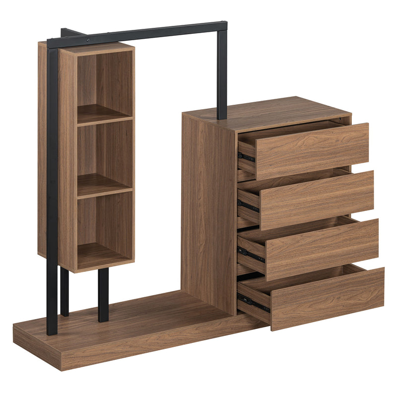 Wardrobe With 4 Drawers And 3 Shelves