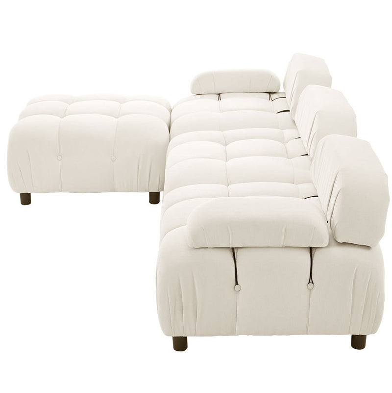 U_STYLE Upholstery Modular Convertible Sectional Sofa, L Shaped Couch with Reversible Chaise