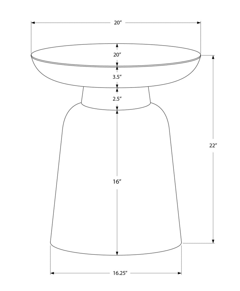 Drum Accent Side Table, Hammered Texture