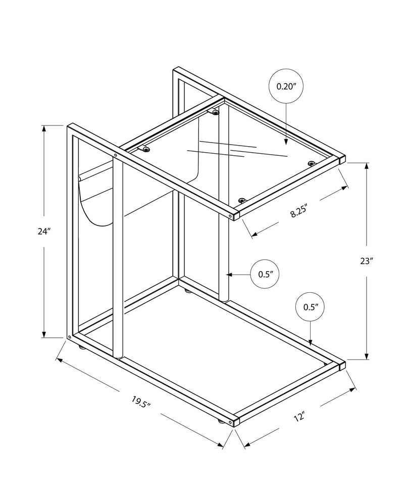 Accent Table, C - Shaped, Contemporary And Modern - White