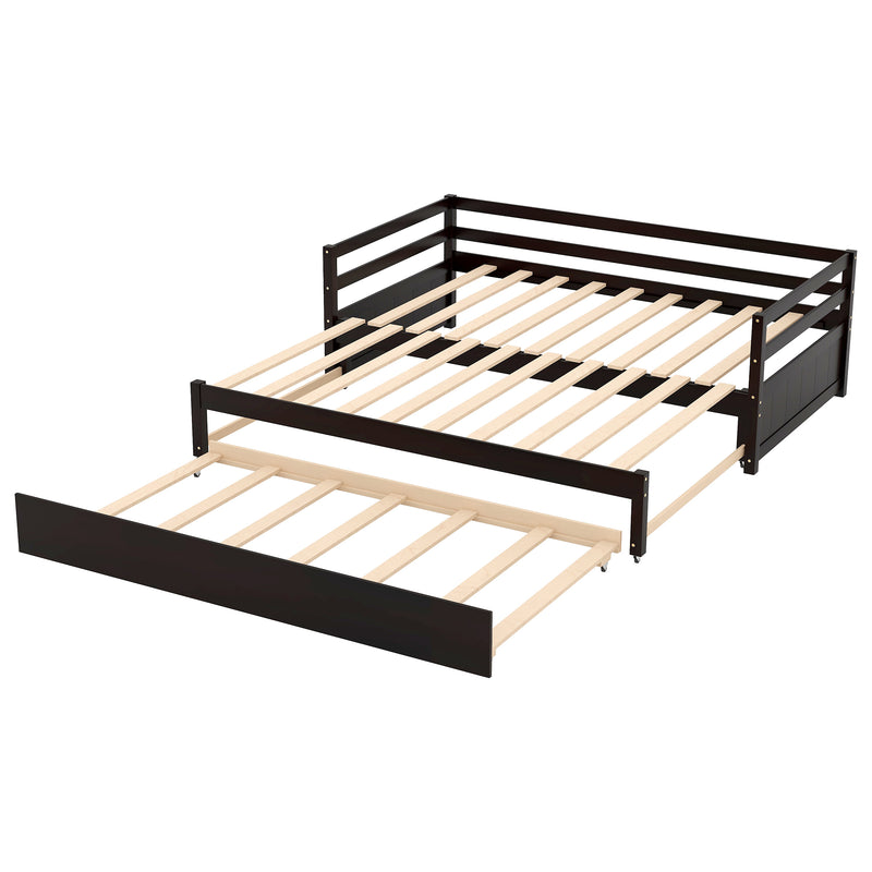 Twin or Double Twin Daybed with Trundle,Espresso