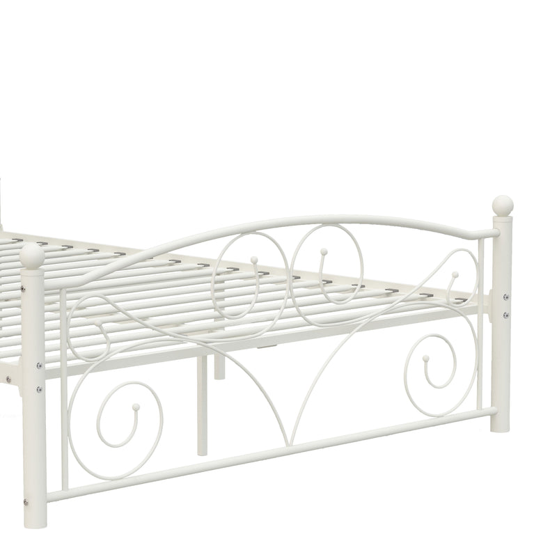 Unique Flower Sturdy System Metal Bed Frame With Headboard And Footboard