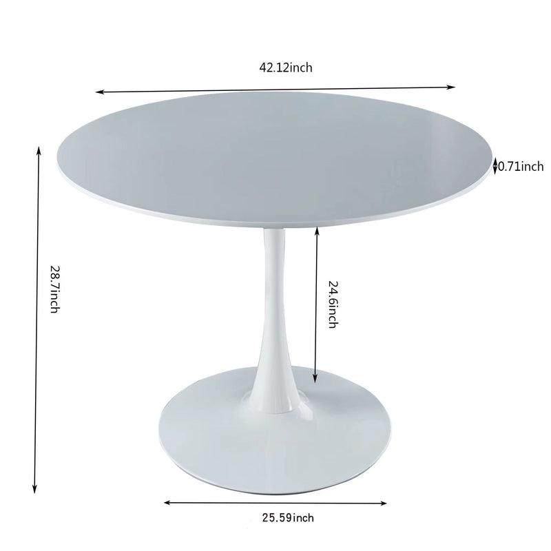 Tulip Table Mid-Century Dining Table With Round MDF Table Top, Pedestal Dining Table, End Table Leisure Coffee Table