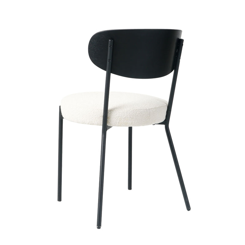 Modern Gray Simple Teddy Velvet Dining Chair Upholstered Chair Family Bedroom Stool Back Dressing, Black Round Table Set, Bentwood Covered With Ash Veneer Chair Back, Chair Metal Leg