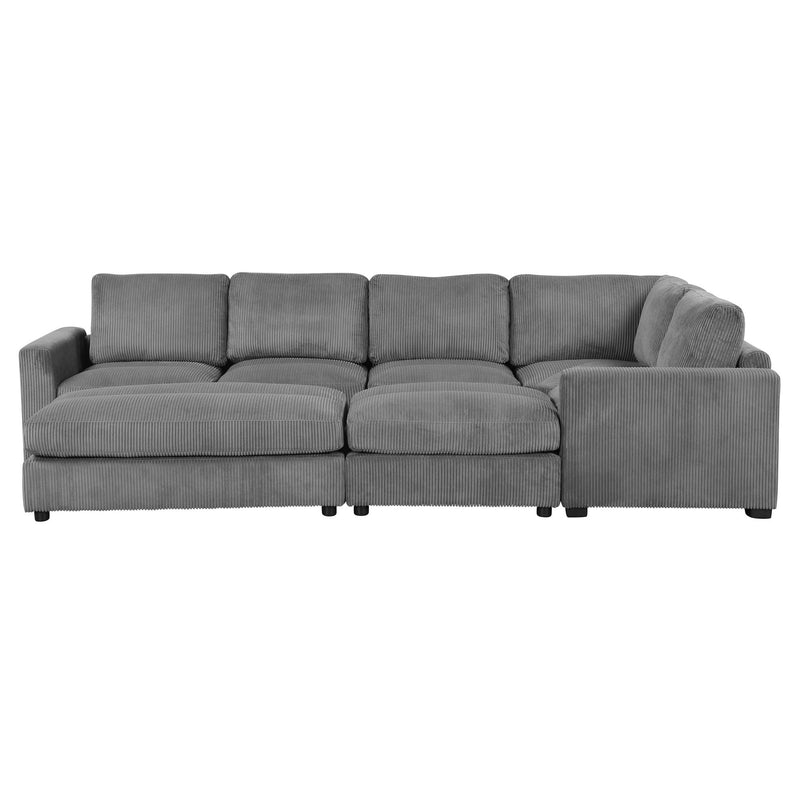 Sectional Couch Sofa Bed Modular Sofa With Two Movable Ottomans For Living Room