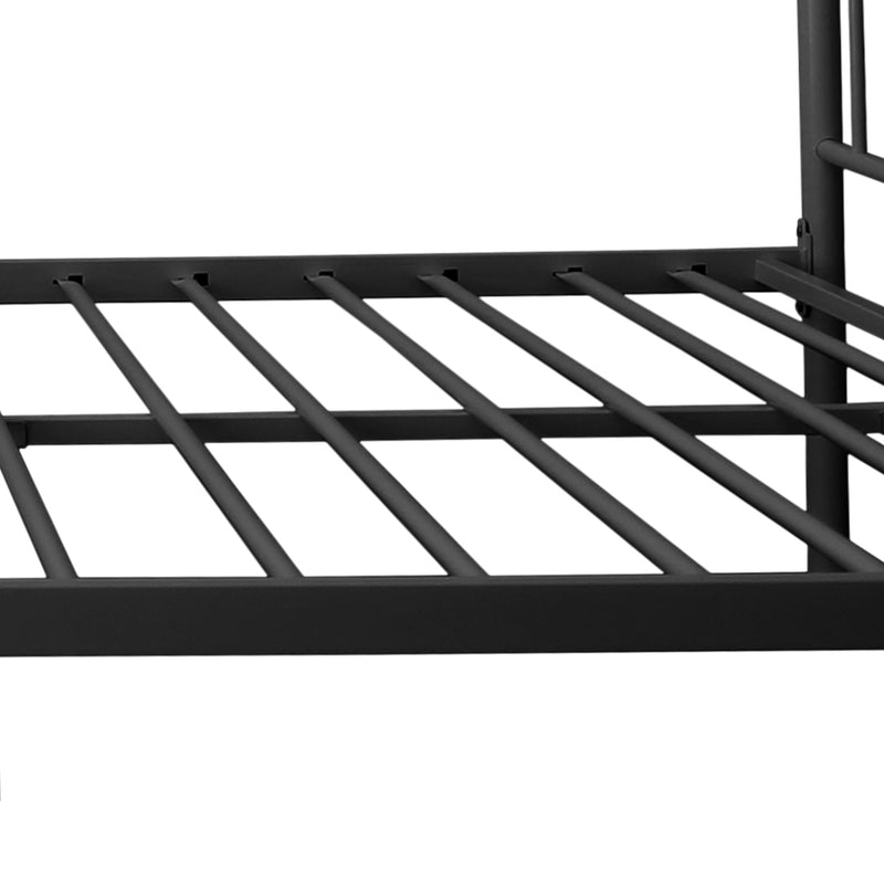 Queen Size Metal Bed Frame with Headboard and Footboard (black)