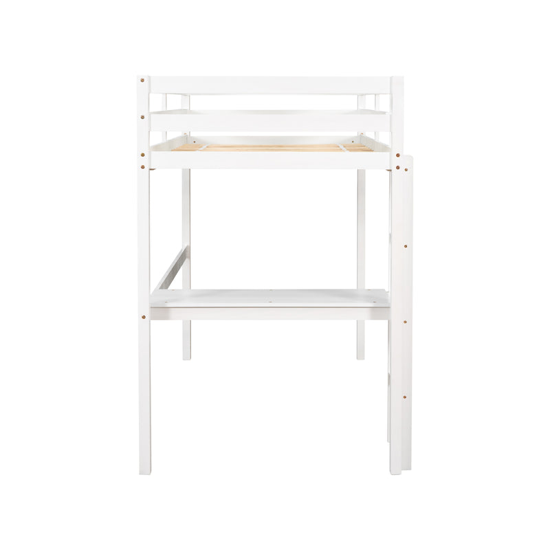 Twin Loft Bed with  built-in desk,White(Old SKU:W50450911)