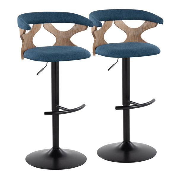 Gardenia - Contemporary Adjustable Barstool & Swivel With Rounded T Footrest (Set of 2)