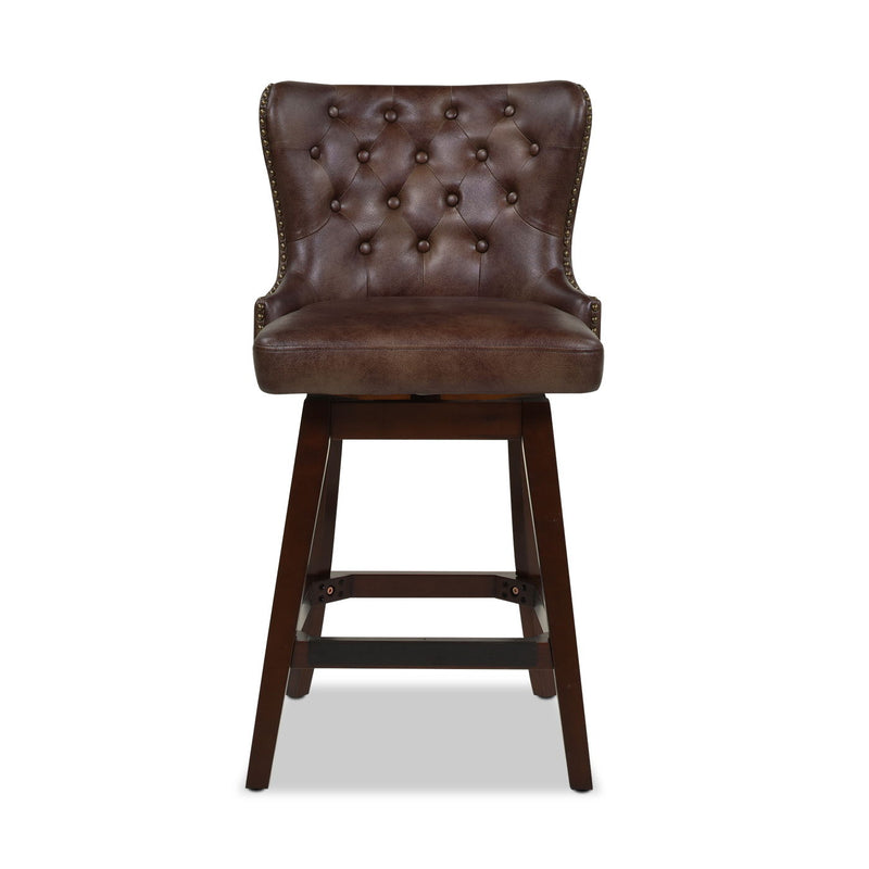 Holmes - Tufted High Back 360 Swivel Counter Height Barstool