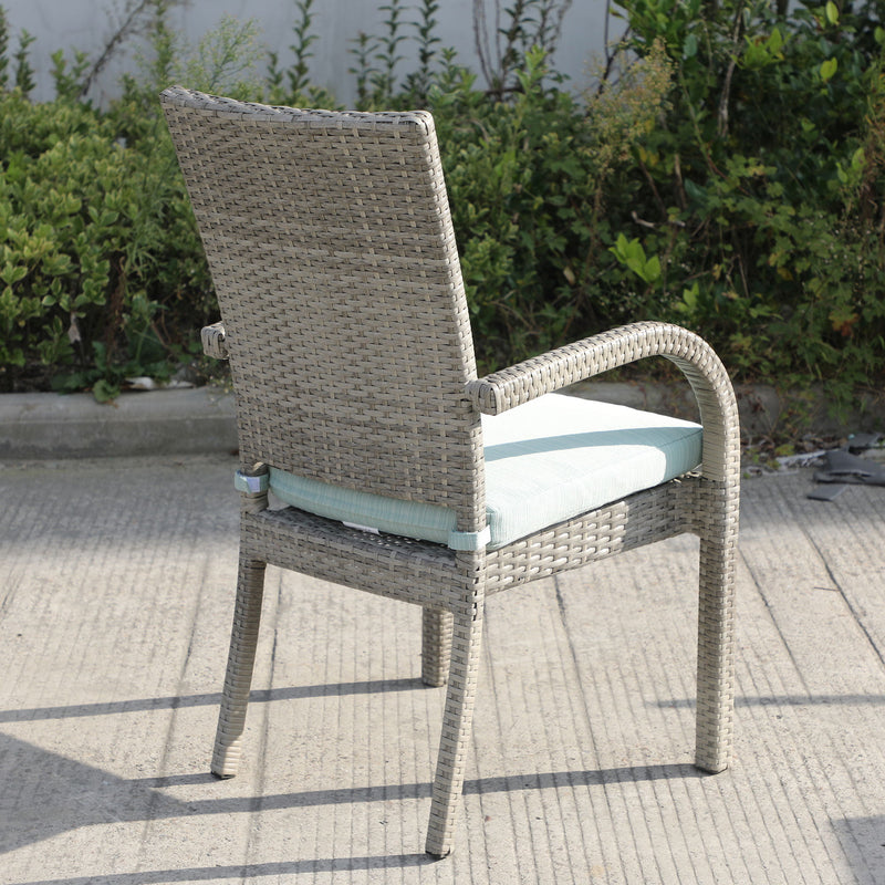 Balcones - Outdoor Wicker Dining Chairs With Cushions (Set of 8)