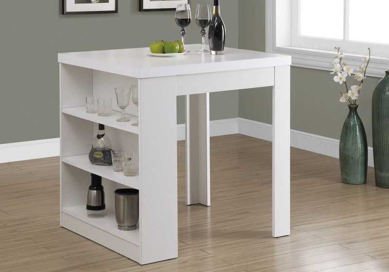 Rectangular Small Dining Table Counter Height For Dining Room - White