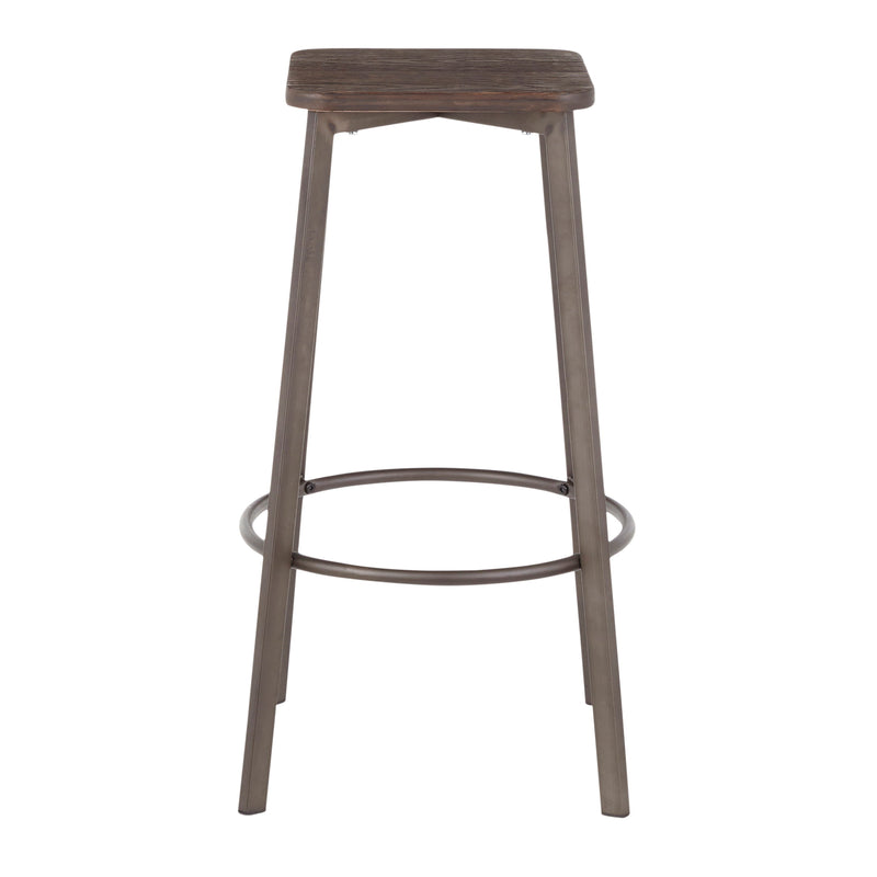 Clara - Industrial Square Barstool (Set of 2) - Espresso