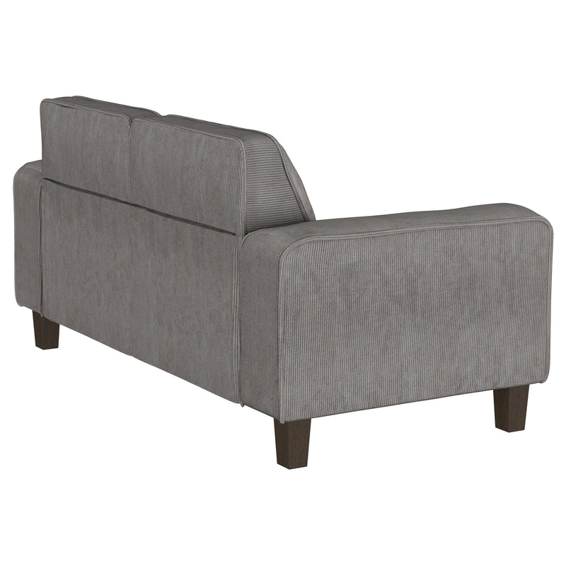 Deerhurst - Upholstered Track Arm Tufted Loveseat - Charcoal