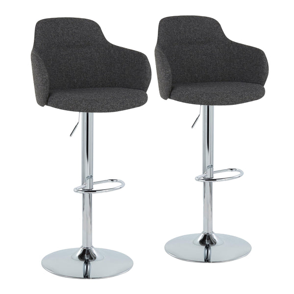 Boyne - Contemporary Adjustable Barstool With Swivel With Oval Footrest (Set of 2)