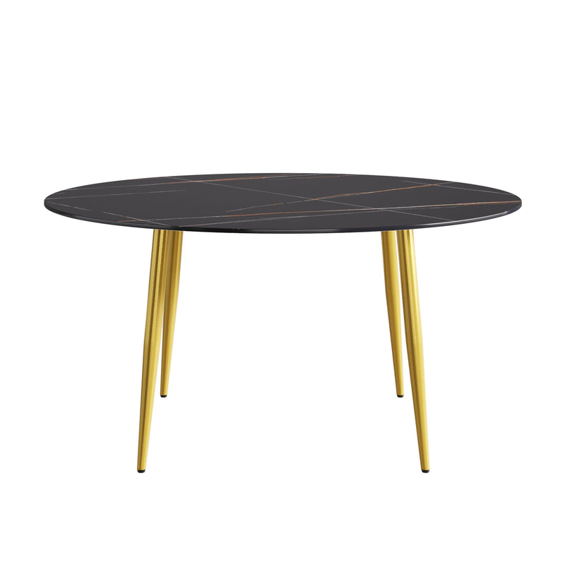 Modern Man-Made Stone Round Dining Table-Position For 6 People