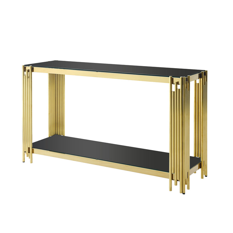 Square End Table With Tempered Glass Top For Living Room