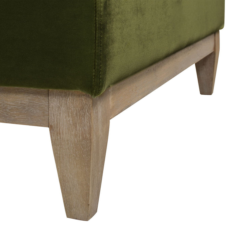 Knox - Square Storage Cocktail Ottoman - Olive Green