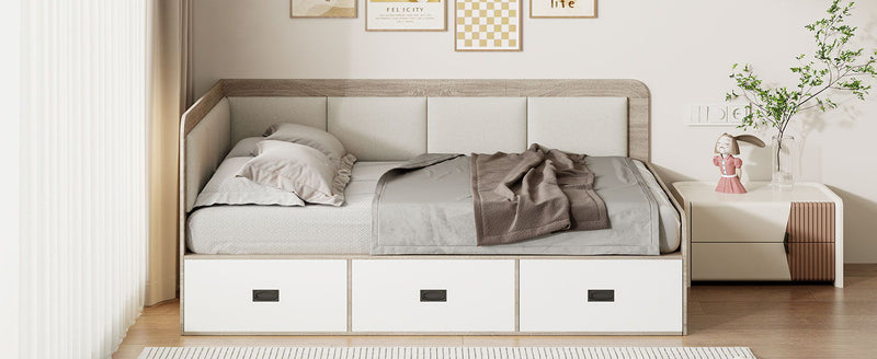 Daybed With Three Drawers And Three Storage Compartments