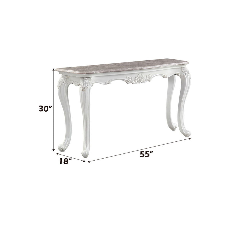 Ciddrenar - Accent Table - Marble Top & White Finish