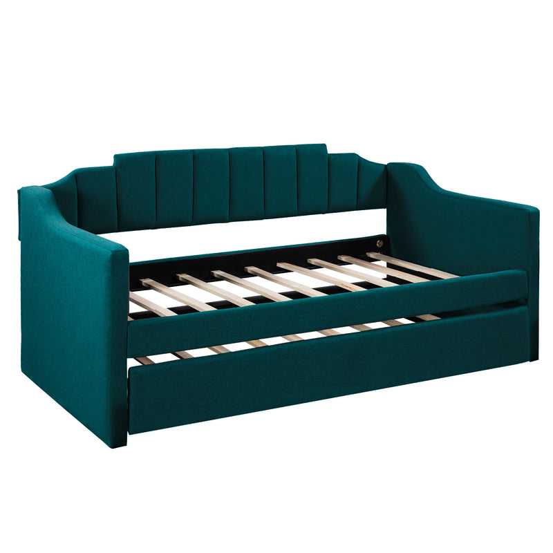 Upholstered Twin Daybed with Trundle,Green(OLD SKU:SM000218AAF)