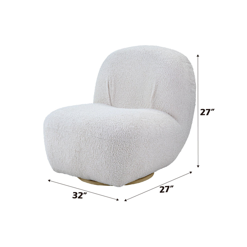 Yedaid - Teddy Sherpa Accent Chair With Swivel - White