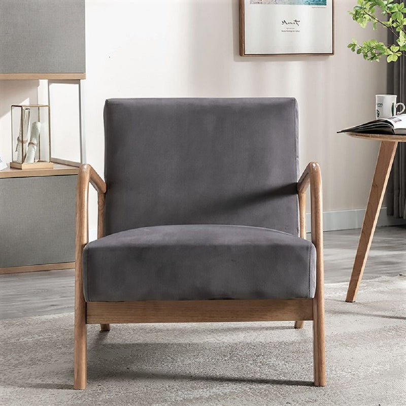 Classic Mid-Century Modern Accent Chairs, Open Framed Armchair With Cushioning