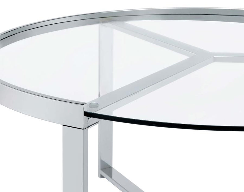 Delia - 2 Piece Round Glass Top Nesting Coffee Table