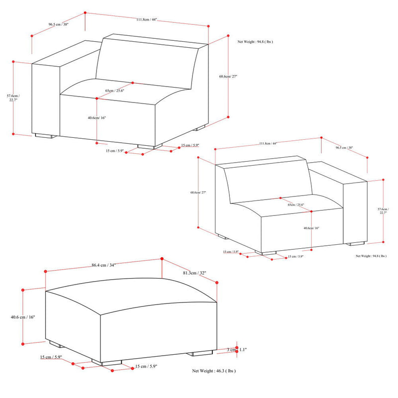 Rex - Handcrafted Sectional Sofa And Ottoman