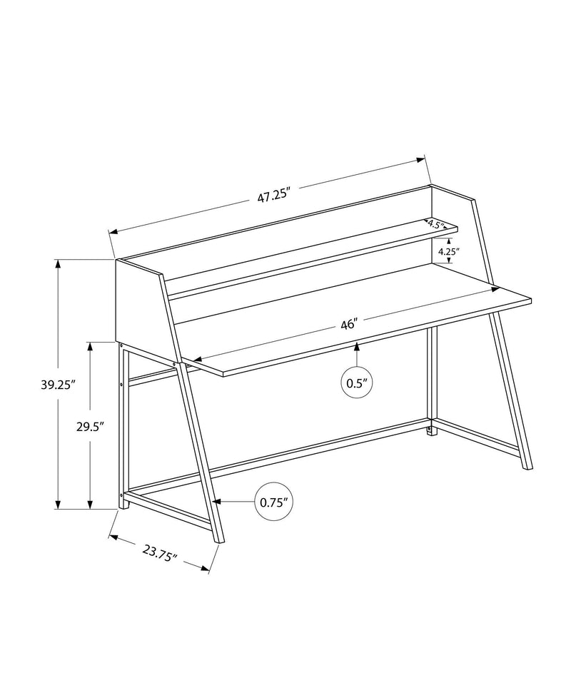 Computer Desk For Home Office Laptop, Storage Shelves, Contemporary & Modern