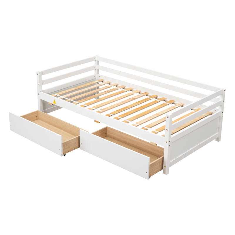 Daybed with two Storage Drawers ,White(New SKU:W504P148589)