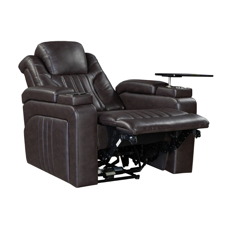 Power Recliner Home Theater Recliner With Power Adjustable Headrest, Wireless Charging Device, USB Port, Storage Arms, Cup Holder And Swivel Tray Table For Living Room