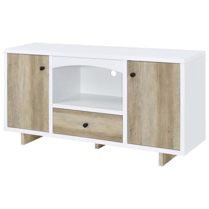 Dalton - 2 Door Storage Credenza - White And Distressed Pine