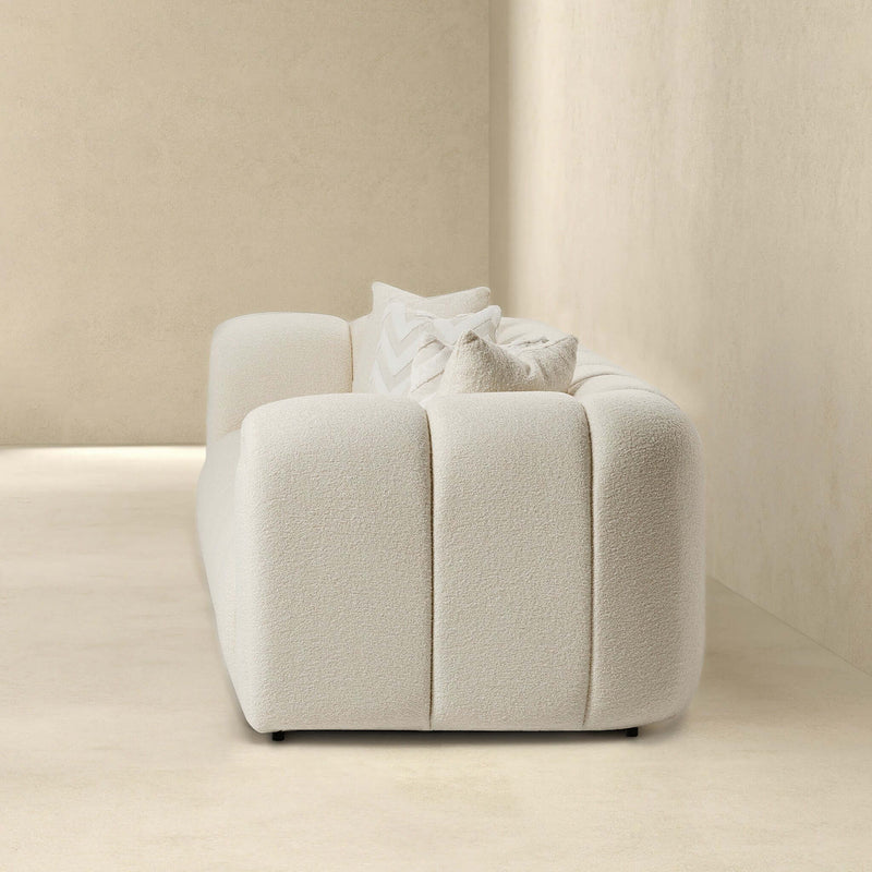 Beatrice - Modern Tufted Sofa - Ivory / White