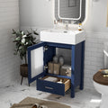 Bathroom Vanity With Ceramic Sink And Ample Storage, Ideal For Small Bathrooms