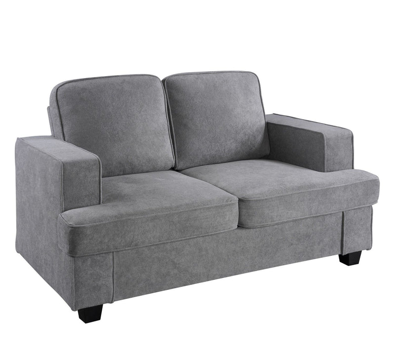 Modern Loveseat, Comfortable 2 Seater Couch With Deep Seating, Loose Back Cushions, Wide Arms