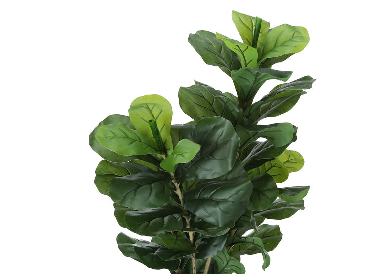 41" Tall, Artificial Plant, Fiddle Tree, Indoor, Faux, Fake, Floor, Greenery, Potted, Real Touch, Decorative - Green / Black