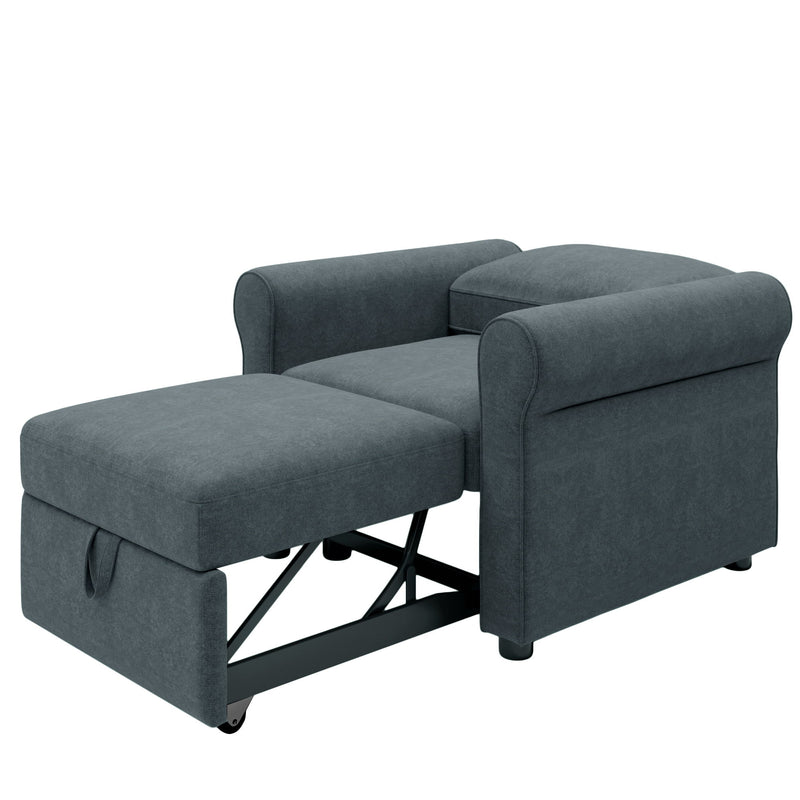 3 In 1 Sofa Bed Chair, Convertible Sleeper Chair Bed, Adjust Backrest Into A Sofa, Lounger Chair, Single Bed, Modern Chair Bed Sleeper For Adults