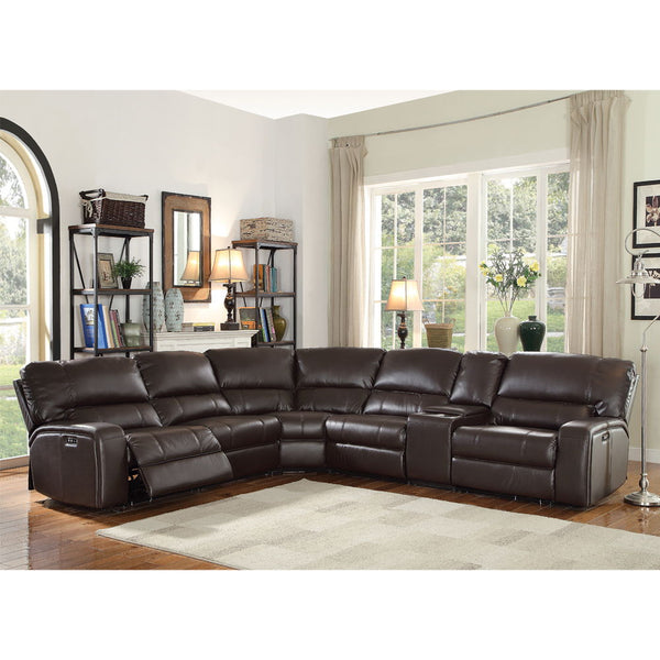 Saul - Power Motion Sectional Sofa - Espresso