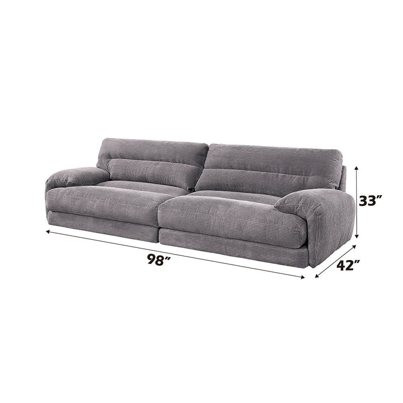 Cadenza - Loveseat - Gray Corduroy